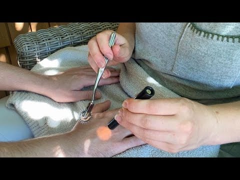 [ASMR OUTSIDE] Medical Hand Exam on a Real Person | Sharp or Dull, Measuring, Light Exam, Sensory