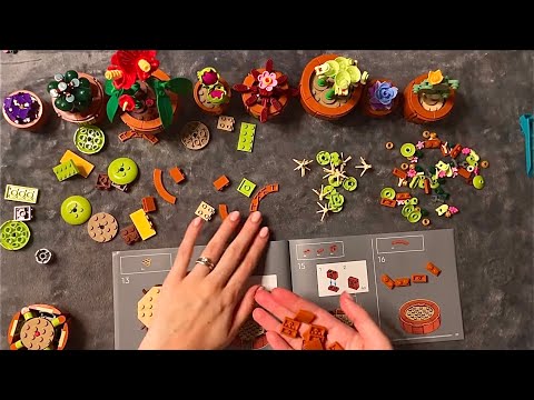 😴 LEGO ASMR 🧱 - Let's Build the Tiny Plants - Clicky Whispers - Upclose Whispering