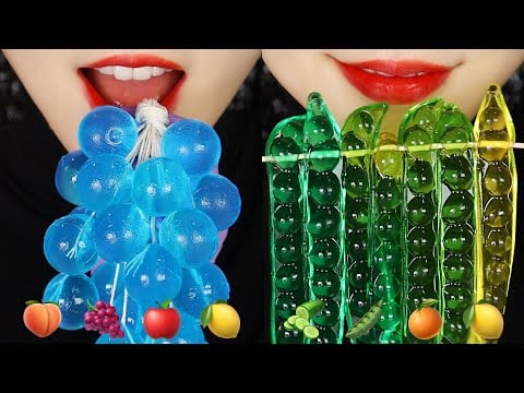 GRPAE JELLY ASMR KOREAN FRUITS ICE CREAM ASMR KOHAKUTO MUKBANG ASMR 🍇