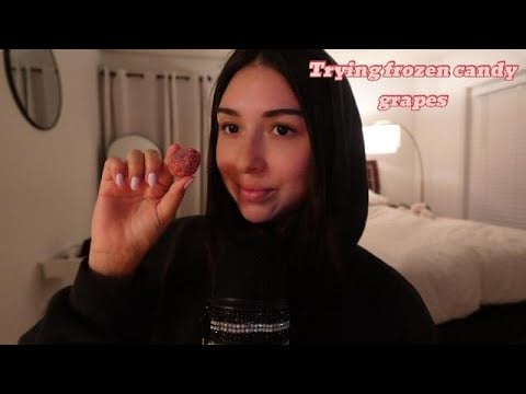 ASMR TRYING FROZEN GRAPE CANDY 🍬