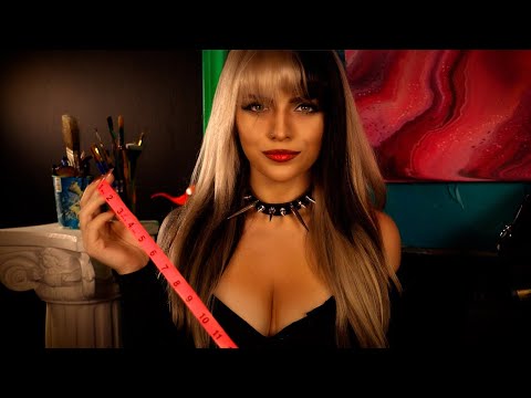 Flirty Goth Girl At The Back Of The Class Intricately Measures ALL of YOU | ASMR