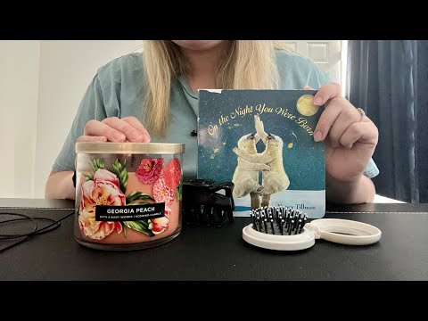 ASMR - random triggers | candle, book, hairbrush tapping