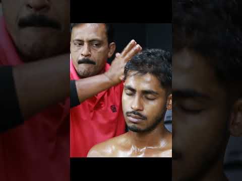 The Big Eye Barber Comb Massage ASMR | Oil Massage On Head And Neck ASMR #shorts #bigeyebarber