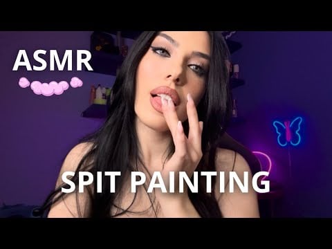 ASMR - SPIT PAINTING YOU WITH DIFFERENT ITEMS & WET/DRY MOUTH SOUNDS