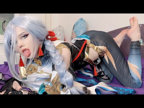 ♡ ASMR Scratching Bed ♡ Shenhe Cosplay Genshin Impact