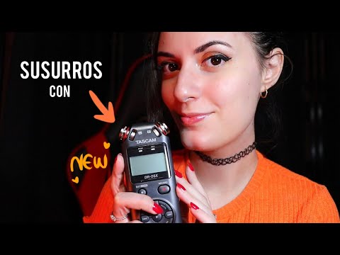 ASMR Susurros con Nueva grabadora TASCAM! (+ mic tapping)| ASMR Español