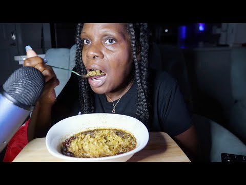 Goya Salvadorean Beans With Brown Rice ASMR eating Sounds