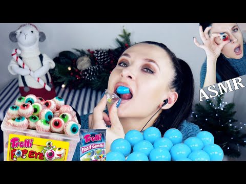 ASMR Eyeballs & Planet Gummi Jelly Eating + mouth sounds, whisper, kisses