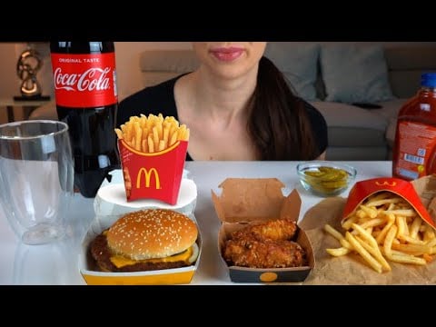 ASMR | Royal Burger & Chicken Wings from McDonald's | EATING SOUNDS | No Talking | Lady M. ASMR