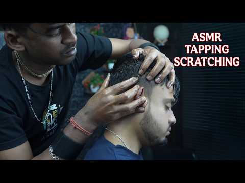 Rhythmic Tapping & Scratching with Deep Pressure Point Indian ASMR Head Massage Techniques #relaxing