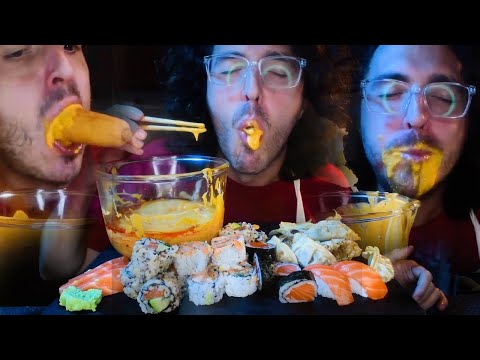 ASMR Mukbanger EATING TOO MUCH CHEESE SAUCE for 3 HOURS *no talking eating sounds *