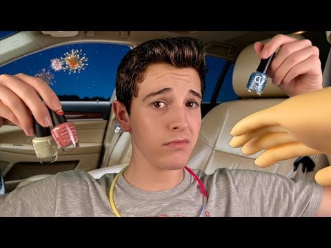 ASMR Mean Popular Guy Does Your Nails in his Car