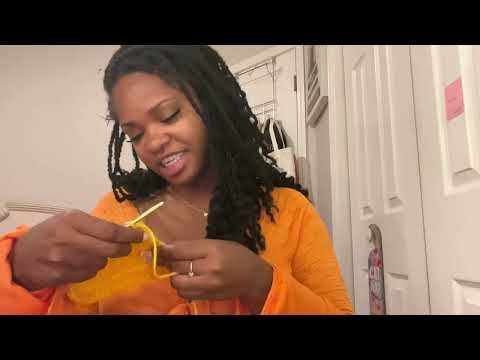 ASMR Crocheting with Chewing Gum