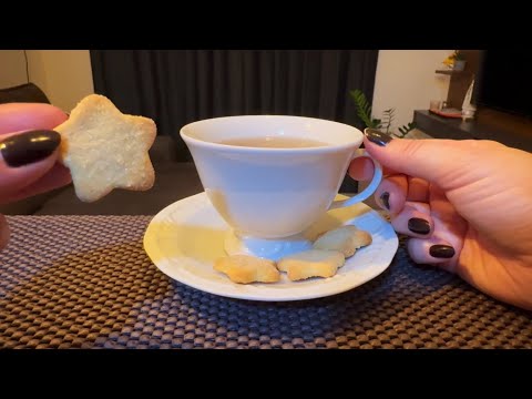 ASMR: FAZENDO CHÁ DE ERVA DOCE + BUTTER COOKIES 🍵🍪 (CASEIRINHO)