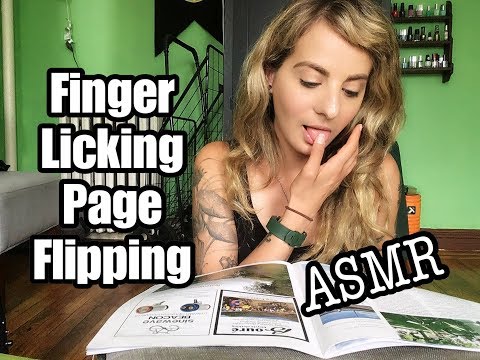 ASMR || Finger Licking & Page Flipping (whisper)