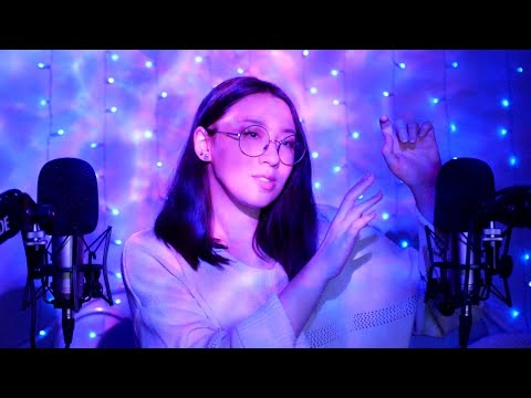 Hypnotic ASMR ✨ Binaural Unintelligible Whispering ✨ Mouth Sounds ✨ Hand Movements