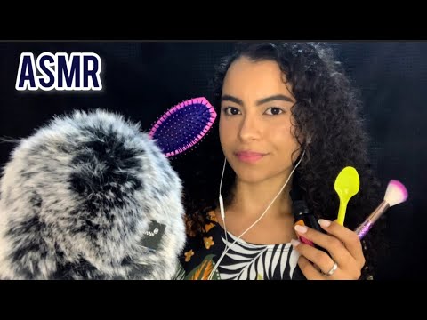 ASMR DE 1 HORA!! MUUITOS GATILHOS!- SONS DE BOCA, SCRATCHING NO MICROFONE, PINCEL NA TELA E MT +