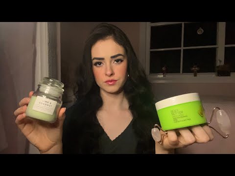 ASMR getting you ready for bed 🕯️💤 (skincare, hair brushing, personal attention)