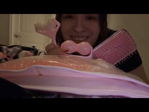 ASMR personal attention for sleep- heading pad, hair brushing & arm massage 😴 Dark Scene 🌃