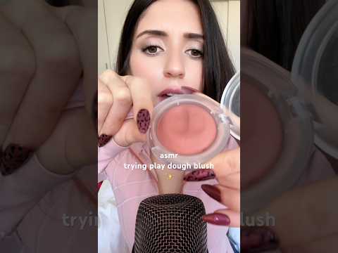 ASMR Trying viral MAC blush 👁️👄👁️ #asmr #asmrshort #shorts