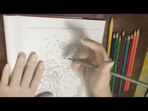 Latex gloved hands ,swetty, making a point to point draw [[ASMR]]