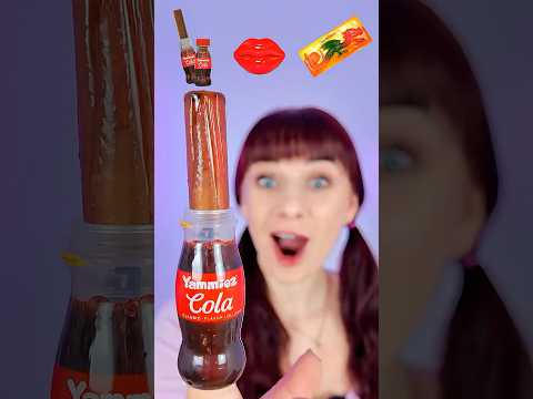 ASMR Cola Lollipop, Jelly Lips Banana #mukbang #eatingsounds