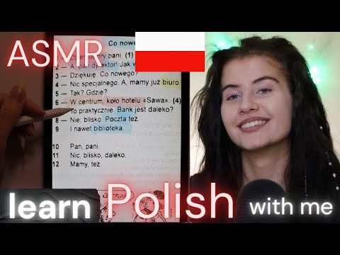 ASMR learn POLISH with me 🇵🇱 FOR BEGINNERS  (soft spoken) 😴💤 | show& tell, writing on tablet