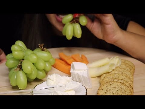 ASMR CHEESE PLATTER GRAPES CARROTS NIGHT SNACKS MUKBANG no talking CREMA ASMR #asmr #mukbang #snacks