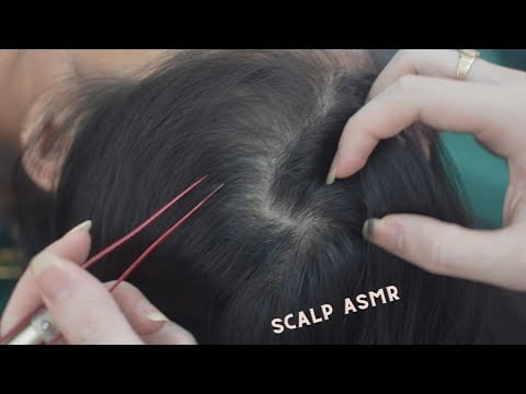 ASMR Relaxing Head Scratching And Hair Parting, Gentle Hair Sound For Stress Relief