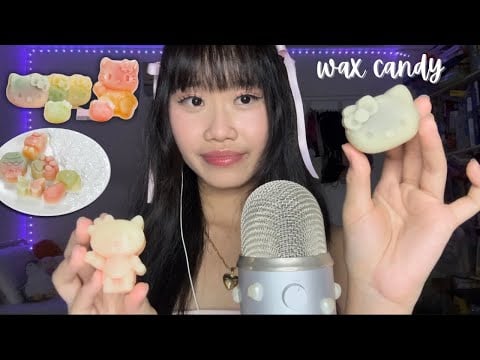 ASMR trying frozen wax candy ⋆｡‧˚ʚ🍬ɞ˚‧｡⋆ (ft @OoodlesWaxCandy )