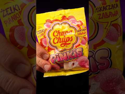 Trying weird candy ASMR: Chupa Chups Pinkis from Poland  #asmrcandy #candyasmr #chupachups