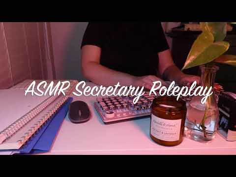 ASMR Marketing Secretary Roleplay👩‍💻Paper sounds, Typing, Stamping, Plastic crinkles, Soft Spoken