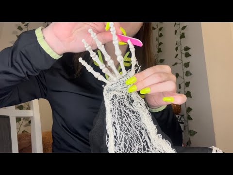 ASMR spooky manicure on your bony hand 💀🎃