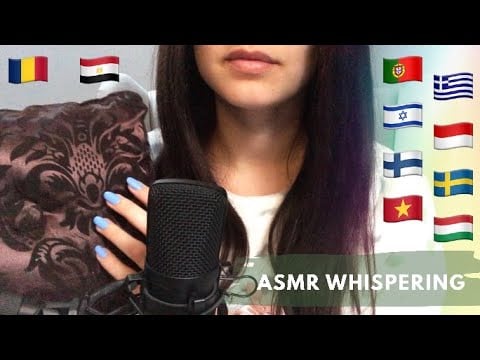 ASMR Whispering ✨ Counting in 10 Languages + Satin Pillow Scratching 😴🌙