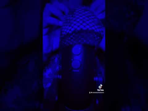 ASMR Fishnet Scratching on Fluffy Mic Cover #shorts #asmr