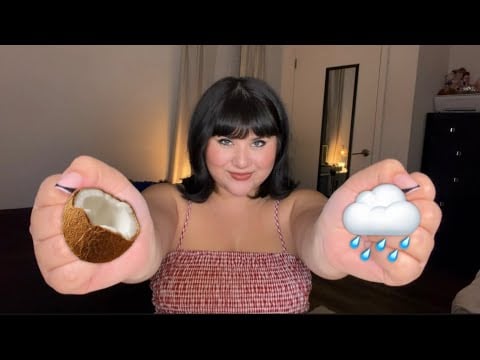 ASMR Coconut Rain 🥥💧(mouth sounds)