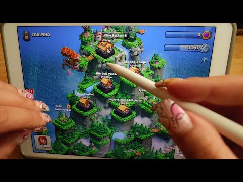 OYUN ASMR Türkçe | Clash of Clans | Yeni Güncelleme 'Klan Baskını' (iPad kalem & Yakın Fısıltı)