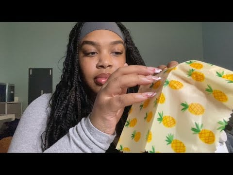 ASMR | Sticky Wax Paper 🍍| brieasmr