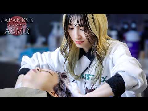 ASMR かわいい女性のヘアカラーチェンジ。眠くなるシャンプーの音で癒します。