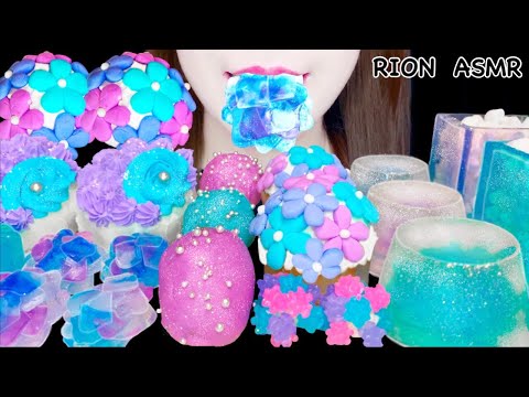 【ASMR】【咀嚼音 】FLOWER DESSERTS EDIBLE CUP JEWEL CANDY KONPEITO MUKBANG 먹방 食べる音 EATINGSOUNDS NOTALKING