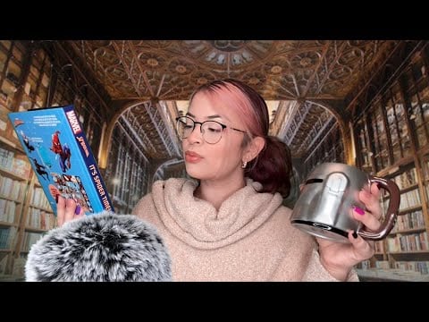 ASMR public librarian rp | book tapping, keyboard typing, page flipping