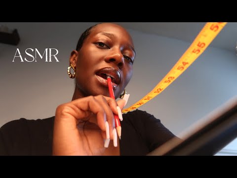 ASMR MEASURING YOU 📏✏️ (Writing Sounds, Inaudible/Unintelligible Whispers, Personal Attention)