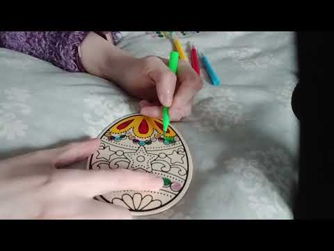 ASMR - Colour In An Easter Decoration With Me