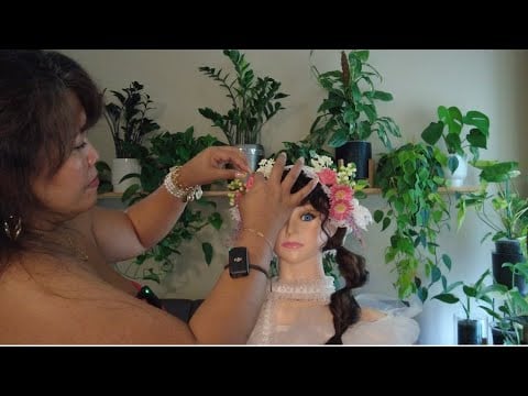 ASMR Perfectionist Hairstyling, Fresh Flowers Accessories Hair Decorating, Hair & Makeup Final Touch