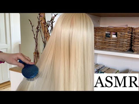 ASMR | Tangle-heaven ☁️ crunchy hair brushing sounds, detangling, hair play, relaxation, no talking