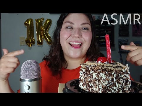 ASMR - GRACIAS POR 1000 SUSCRIPTORES 💕😊 comiendo pastel 🎂- Maria Ruiz