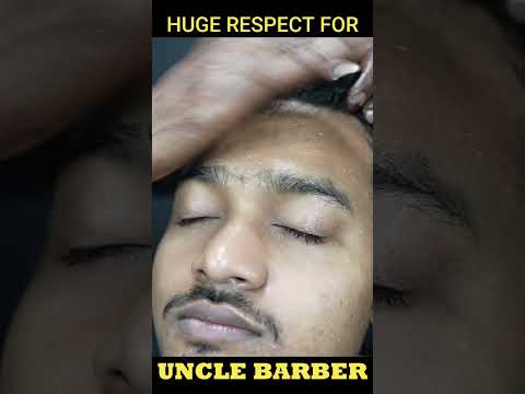 Huge Respect For This Uncle Barber | He Doing Amazing Neck Crack And Head Massage ASMR #shorts