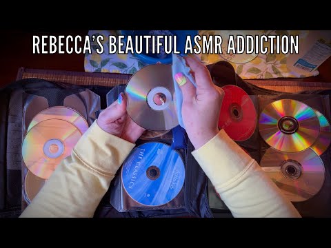 CD organizing & cleaning ASMR (No talking) Plastic crinkles & water sounds.