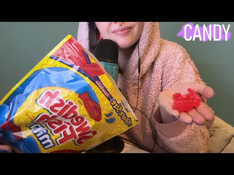 ASMR Eating Swedish Fish Gummy Candy With Typing 🐟