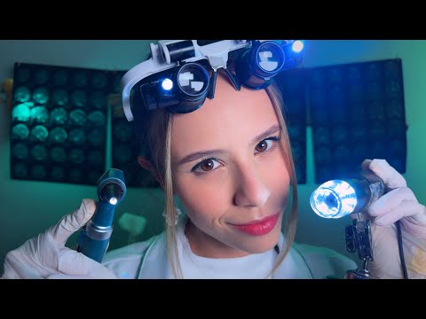 ASMR Exame Completo: Consulta de Olhos, Ouvidos e Pele [MUITO RELAXANTE]